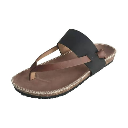 Womens Sandals Summer Cool Shoes Beach Shoes Flat Heel Roman Style Pinch Sandals Summer Open Toe Slide Sandals Comfortable Flats Flip-Flops Sandal Casual Platforms Wedge Sandals Heeled Sandals A158