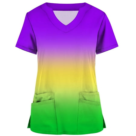 Women s Plus Size Scrub Comfy Soft V Neck Medical Scrub Shirts Gradient Print Scrub Tops T Shirts with Pockets
Women s Plus Size Scrub Comfy Soft V Neck Medical Scrub Shirts Gradient Print Scrub Tops T Shirts with Pockets