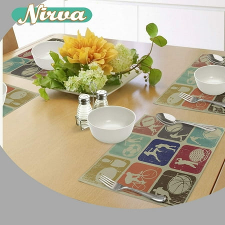 Place Mats Set of 4 Assorted Sports Banners Vintage Grunge Effect Tennis Soccer Bowling Sports Pub Theme
Place Mats Set of 4 Assorted Sports Banners Vintage Grunge Effect Tennis Soccer Bowling Sports Pub Theme