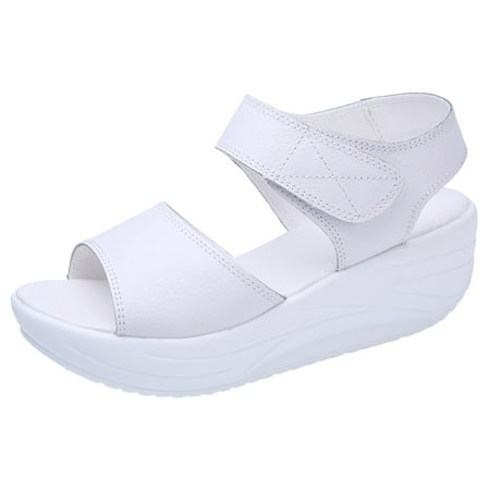 ZIZOCWA Thick Bottom Women Sandals Fashion Leather Open Toe Hook Loop Wedges Sandals Female Casual Solid Color Roman Style Shoes Beach White Size7
ZIZOCWA Thick Bottom Women Sandals Fashion Leather Open Toe Hook Loop Wedges Sandals Female Casual Solid Color Roman Style Shoes Beach White Size7