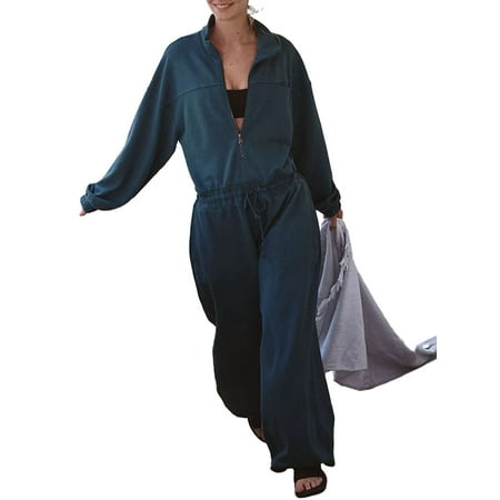 IMISSILLEB Casual Romper For Women Jumpsuit Long Sleeve Turn-down Collar Zipped Solid Streetwear
IMISSILLEB Casual Romper For Women Jumpsuit Long Sleeve Turn-down Collar Zipped Solid Streetwear