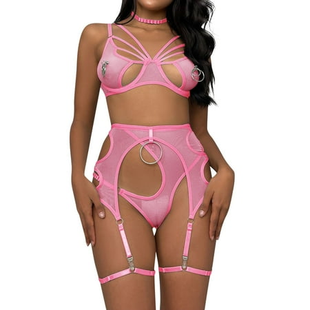 Women Lady Large Circle Metal Accessories With Halter Neck Mesh Lingerie Set High Waist Sleepwear Bra Panty Underwear Nightwear Lingeries Chemise Nightie Sleepwear
Women Lady Large Circle Metal Accessories With Halter Neck Mesh Lingerie Set High Waist Sleepwear Bra Panty Underwear Nightwear Lingeries Chemise Nightie Sleepwear
