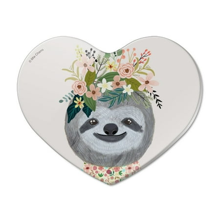 Happy Sloth Flowers in Hair Heart Acrylic Fridge Refrigerator Magnet