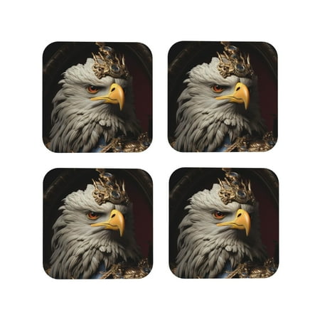 Leather Coasters Set of 4 - Noble Style Bald Eagle Lightweight Non-Slip Drink Coasters for Desk Anti-Scalding Desk Cup Coasters for Office Table Decor Square
Leather Coasters Set of 4 - Noble Style Bald Eagle Lightweight Non-Slip Drink Coasters for Desk Anti-Scalding Desk Cup Coasters for Office Table Decor Square