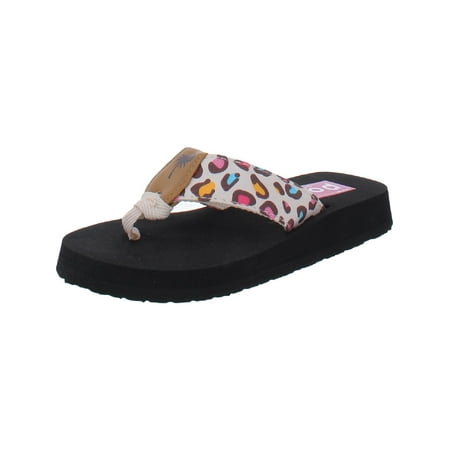 POP Girls Kitten Wedge Slip On Thong Sandals