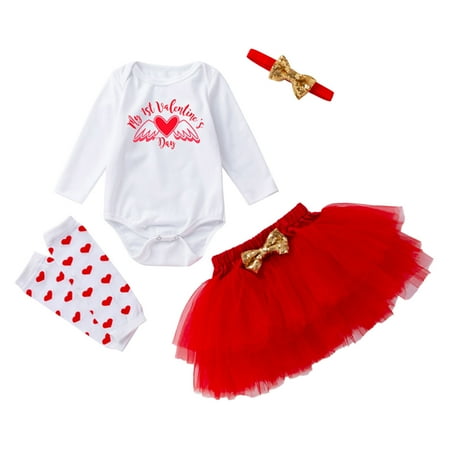 Toddler Baby Girls Cotton Printed Lovely Spring Valentine s Day Long Sleeve Casual Romper Bodysuit Tulle Skirts Socks 4PC Set Clothes Baby Outwear
Toddler Baby Girls Cotton Printed Lovely Spring Valentine s Day Long Sleeve Casual Romper Bodysuit Tulle Skirts Socks 4PC Set Clothes Baby Outwear