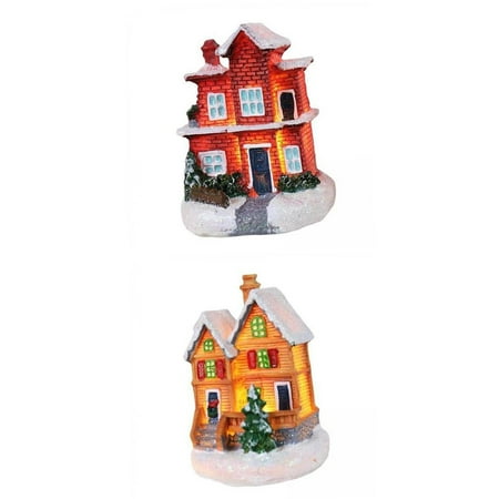 2x Colección de con Escenas Navideñas rojo y coral