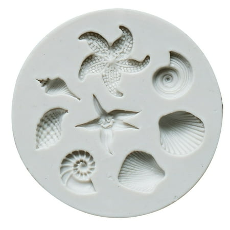 Starfish Conch Seashell Shape Mold for Baking Fondant Chocolate Candy 8 Cavities