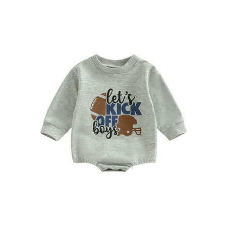 IZhansean Newborn Baby Boy Girl Football Outfit Funny Letter Print Long Sleeve Sweatshirt Romper Oversized Fall Winter Clothes Gray 12-18 Months
IZhansean Newborn Baby Boy Girl Football Outfit Funny Letter Print Long Sleeve Sweatshirt Romper Oversized Fall Winter Clothes Gray 12-18 Months