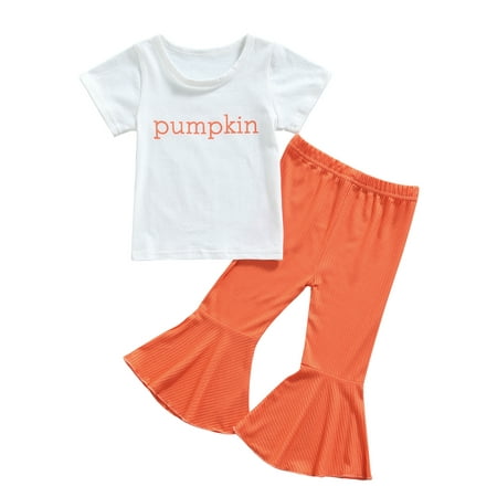 Frobukio Toddler Kids Baby Girls Halloween Clothes Short Sleeve Letter Print Cotton T-shirt Flared Pants Orange 3-4 Years
Frobukio Toddler Kids Baby Girls Halloween Clothes Short Sleeve Letter Print Cotton T-shirt Flared Pants Orange 3-4 Years