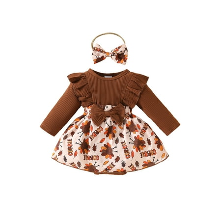 Jkerther Baby Girl Thanksgiving Outfit Newborn Romper Dress Ribbed Ruffle Skirt Hem Jumpsuit Cute Fall Clothes
Jkerther Baby Girl Thanksgiving Outfit Newborn Romper Dress Ribbed Ruffle Skirt Hem Jumpsuit Cute Fall Clothes