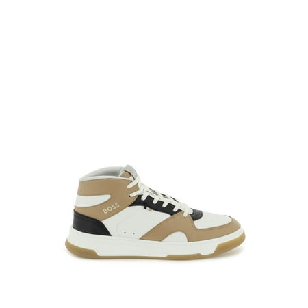 Boss high top regenerated leather sneakers