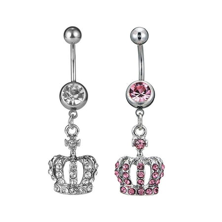 Frcolor 2pcs Alloy Belly Button Ring Creative Crown Pendant Belly Ring Dangle Body Piercing Jewelry (White and Light Pink)
Frcolor 2pcs Alloy Belly Button Ring Creative Crown Pendant Belly Ring Dangle Body Piercing Jewelry (White and Light Pink)