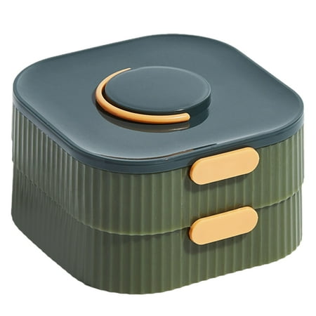 Household Silicone Ice Tray Stencils Reusable Double-Layer Ice Storage Box Green