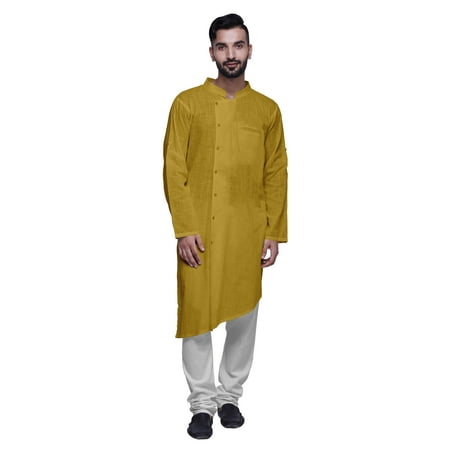 Atasi Solid Kurta Pajama For Men Asymmetric Style Casual Summer Clothing