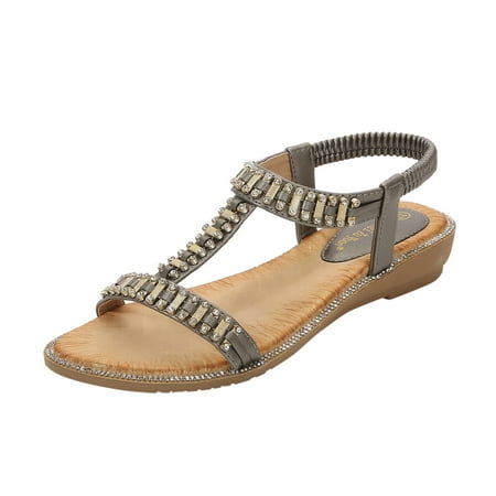 WANYNG slippers for women Sandals For Womens Studded Shoes Wedges Elastic Strap Roman Sandals Women shoes Gray 38
WANYNG slippers for women Sandals For Womens Studded Shoes Wedges Elastic Strap Roman Sandals Women shoes Gray 38