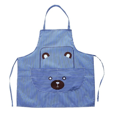 SANWOOD Apron Cute Bear Design Sleeveless Kitchen Cooking Restaurant Apron Cover with Pocket
