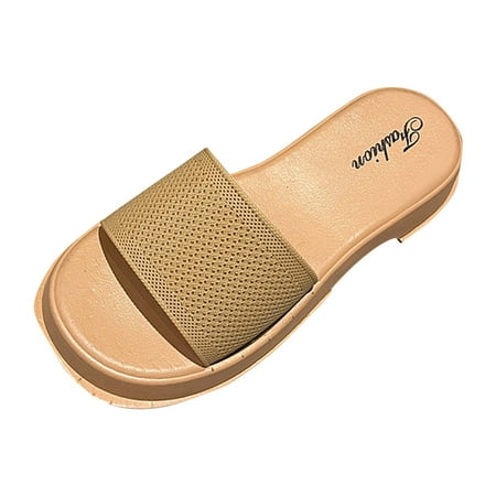 Daznico Womens Sandals Women s Roman Soft Soled Summer Outdoor Thick Soled Slippers ( Khaki 8 )