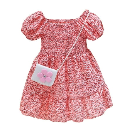 Summer Dresses For Girls Summer Ruffle Puff Sleeve Cute Floral Print Princess With Satchel Bag Sun Dress
Summer Dresses For Girls Summer Ruffle Puff Sleeve Cute Floral Print Princess With Satchel Bag Sun Dress