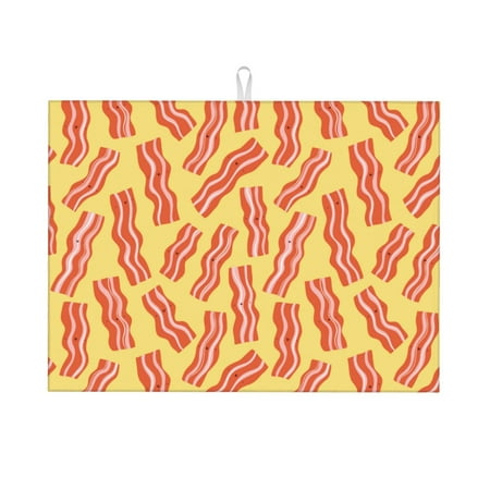 Large Dish Drying Mats for Kitchen Counter - Cute Bacon Print Yellow 18x24In Anti-Slip Absorbent Microfiber Drying Mat for Kitchen Counter Mat Dish Rack Mat with Hanging Loop
Large Dish Drying Mats for Kitchen Counter - Cute Bacon Print Yellow 18x24In Anti-Slip Absorbent Microfiber Drying Mat for Kitchen Counter Mat Dish Rack Mat with Hanging Loop