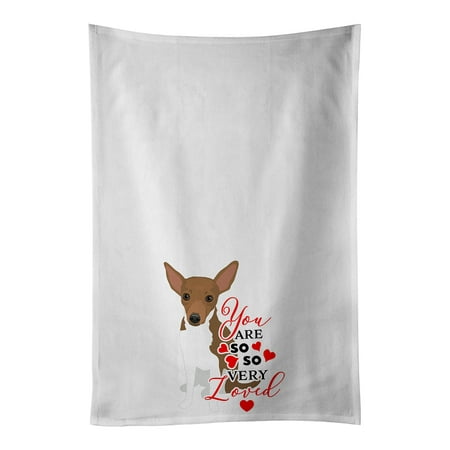 Chihuahua Chocolate and White #1 so Loved White Kitchen Towel Set of 2 19 in x 28 in