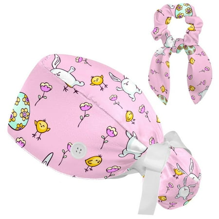 Working Cap with Buttons and Sweatband Scrub Hat Bouffant Caps with Scrunchie Rabbits and Chickens Tie Back Hats
Working Cap with Buttons and Sweatband Scrub Hat Bouffant Caps with Scrunchie Rabbits and Chickens Tie Back Hats