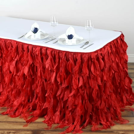Efavormart 14ft Enchanting Curly Willow Taffeta Table Skirt for Kitchen Dining Catering Wedding Birthday Party Events - Red
Efavormart 14ft Enchanting Curly Willow Taffeta Table Skirt for Kitchen Dining Catering Wedding Birthday Party Events - Red