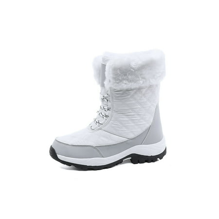 Wazshop Ladies Winter Boot Faux Fur Snow Boots Mid Calf Warm Shoes Breathable Plush Lined Womens Lace Up Cold Weather White 7
Wazshop Ladies Winter Boot Faux Fur Snow Boots Mid Calf Warm Shoes Breathable Plush Lined Womens Lace Up Cold Weather White 7