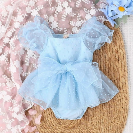 Herrnalise Summer Rompers for GirlsLace Baby Girl Dress Girl Wedding Romper Round Neck Dress Flutter Sleeve Dresses Solid Pleated Jumpsuit Open Crotch 6-12 MonthsBlue
Herrnalise Summer Rompers for GirlsLace Baby Girl Dress Girl Wedding Romper Round Neck Dress Flutter Sleeve Dresses Solid Pleated Jumpsuit Open Crotch 6-12 MonthsBlue