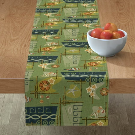 Cotton Sateen Table Runner 72 - Aloha Green Mid Century Tiki Hawaii Tropical Island Vacation Vintage Print Custom Table Linens by Spoonflower
Cotton Sateen Table Runner 72 - Aloha Green Mid Century Tiki Hawaii Tropical Island Vacation Vintage Print Custom Table Linens by Spoonflower