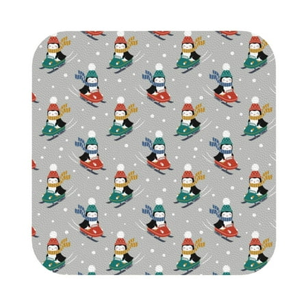 Giroia Skiing penguin Coasters Leather Coasters Set of 6 Coaster for Drinks Square
Giroia Skiing penguin Coasters Leather Coasters Set of 6 Coaster for Drinks Square