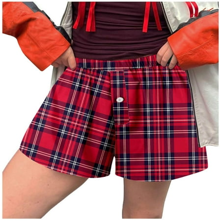 Pajama Shorts For Women Floral Print Baggy Pants Women Shorts Cute Soft Elastic Low Waist Plaid Print Button Front Pajama Bottoms Boxer Shorts Sleepwear
Pajama Shorts For Women Floral Print Baggy Pants Women Shorts Cute Soft Elastic Low Waist Plaid Print Button Front Pajama Bottoms Boxer Shorts Sleepwear