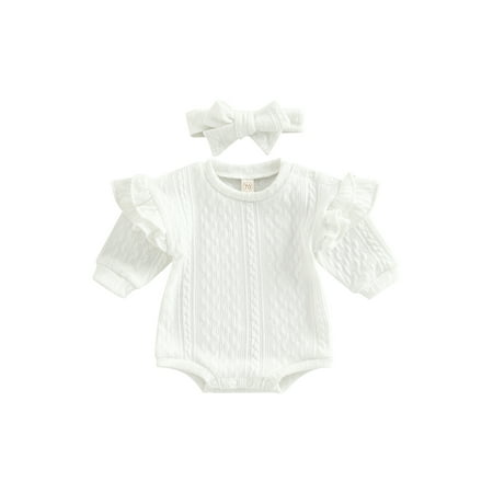 EYIIYE Baby Girls Boys Spring Fall Knitted Romper Set Solid Color Round Neck Long Fly Sleeve Jumpsuits with Headband 0-24 Months
EYIIYE Baby Girls Boys Spring Fall Knitted Romper Set Solid Color Round Neck Long Fly Sleeve Jumpsuits with Headband 0-24 Months
