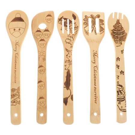 5pcs Kitchen Shovel Bamboo Shovels Spatula Household Christmas Bamboo Utensil