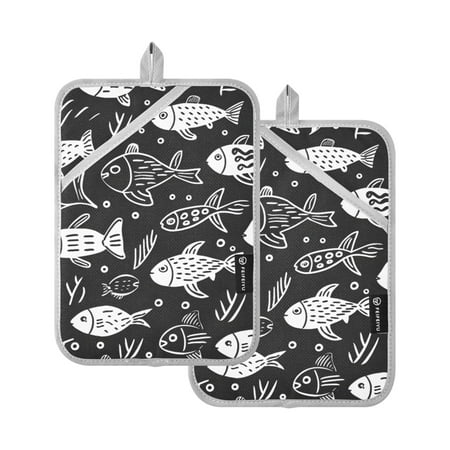 Cute Doodle Fishes Oven Mitts 2 Pcs Pot Holders Sets Heat Resistant for Kitchen Cooking Baking 7 x9.8
Cute Doodle Fishes Oven Mitts 2 Pcs Pot Holders Sets Heat Resistant for Kitchen Cooking Baking 7 x9.8