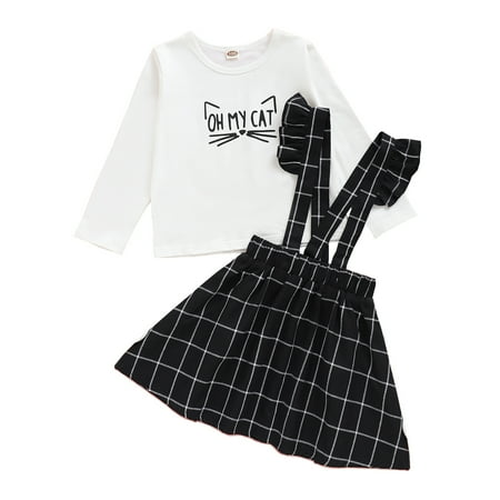 Kucnuzki Toddler Girls Clothes 4Y Toddler Girls Winter Skirt Outfit Sets 5Y Long Sleeve Letter Tops Suspender Lattice Skirt 2PCS Set Black
Kucnuzki Toddler Girls Clothes 4Y Toddler Girls Winter Skirt Outfit Sets 5Y Long Sleeve Letter Tops Suspender Lattice Skirt 2PCS Set Black