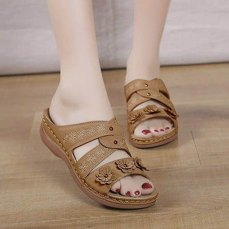 Aayomet Women s Heeled Sandals Women Slope Heel Slippers Summer Fashion Slope Heel Thick Soled Massage Retro Beach Slippers Brown 7
Aayomet Women s Heeled Sandals Women Slope Heel Slippers Summer Fashion Slope Heel Thick Soled Massage Retro Beach Slippers Brown 7