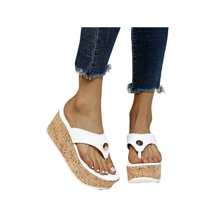 Crocowalk Lady Wedges Solid Color Slippers Backless Flip Flops Women Spring Fashionable Open Toe White 7
Crocowalk Lady Wedges Solid Color Slippers Backless Flip Flops Women Spring Fashionable Open Toe White 7