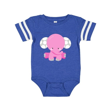 Inktastic Pink Elephant With Dotted Ears Baby Elephant Gift Baby Girl Bodysuit