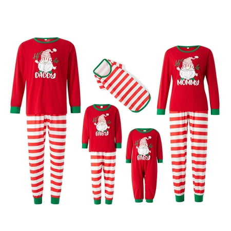 

Holiday Christmas Pajamas Family Matching Pjs Set Xmas Santa Claus Jammies for Couples Youth