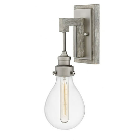 

1 Light Farmhouse Wood Wall Sconce with Clear Glass-15.75 inches H By 5.25 inches W-Pewter Finish Bailey Street Home 81-Bel-3002368