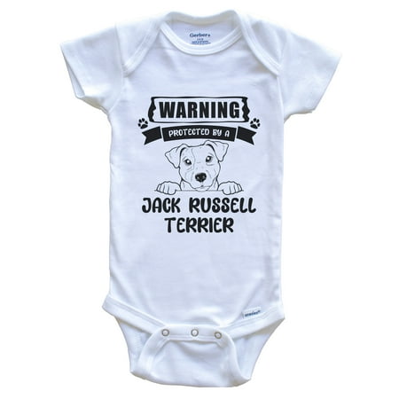Warning Protected By A Jack Russell Terrier Funny Cute Dog Breed Baby Bodysuit
Warning Protected By A Jack Russell Terrier Funny Cute Dog Breed Baby Bodysuit