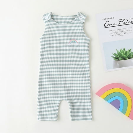 Tejiojio Girls and Toddlers Soft Cotton Clearance Infant Baby Boys Girls Sleeveless Stripe Rainbow Print Romper Jumpsuit
Tejiojio Girls and Toddlers Soft Cotton Clearance Infant Baby Boys Girls Sleeveless Stripe Rainbow Print Romper Jumpsuit