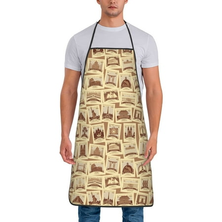 Apron for Men Women Stamp Pattern Vintage Waterproof Chef Kitchen Baking Apron with Long Ties Aprons for Cooking Baking and Gardening Kitchen Collection
Apron for Men Women Stamp Pattern Vintage Waterproof Chef Kitchen Baking Apron with Long Ties Aprons for Cooking Baking and Gardening Kitchen Collection