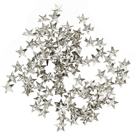 100 X silver star Rivets for bag//gloves 10mm