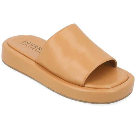 Journee Collection Womens Denrie Tru Comfort Foam Slide Flatform Sandals