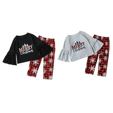 GYRATEDREAM 1-5T Toddler Baby Girl Christmas Outfits Flare Sleeve Letter Printed Sweatshirt+Pants 2pcs Set Infant Christmas Clothes
GYRATEDREAM 1-5T Toddler Baby Girl Christmas Outfits Flare Sleeve Letter Printed Sweatshirt+Pants 2pcs Set Infant Christmas Clothes