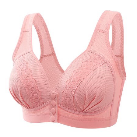 Reed Women Lace Front Button Shaping Cup Adjustable Shoulder Strap Large Size Underwire Bra