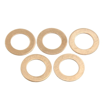 14mm Inner Dia Copper Washers Flat Car Metric Sealing Gaskets Rings 5pcs