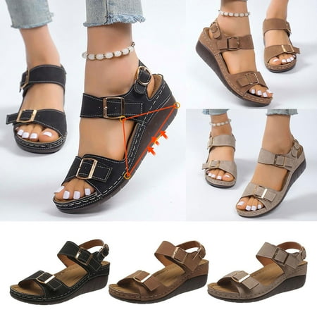 Cethrio Women s Platform Footbed Sandals- Wide Width Open Toe Footbed Platform Wedge Buckle on Clearance Brown Dressy Sandals/ Slides Size 9
Cethrio Women s Platform Footbed Sandals- Wide Width Open Toe Footbed Platform Wedge Buckle on Clearance Brown Dressy Sandals/ Slides Size 9